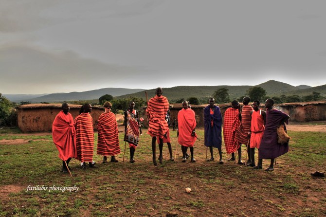 Masai Men Start to Dance. Location: Masai Village, Kenya. Camera: Canon 1000D.
