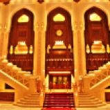 Main Hall of Royal Opera House Muscat. Stairs leading to Performance Hall
